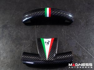 FIAT 500 Steering Wheel Trim - Racing Stripes w/ Italian Colors - Carbon Fiber 